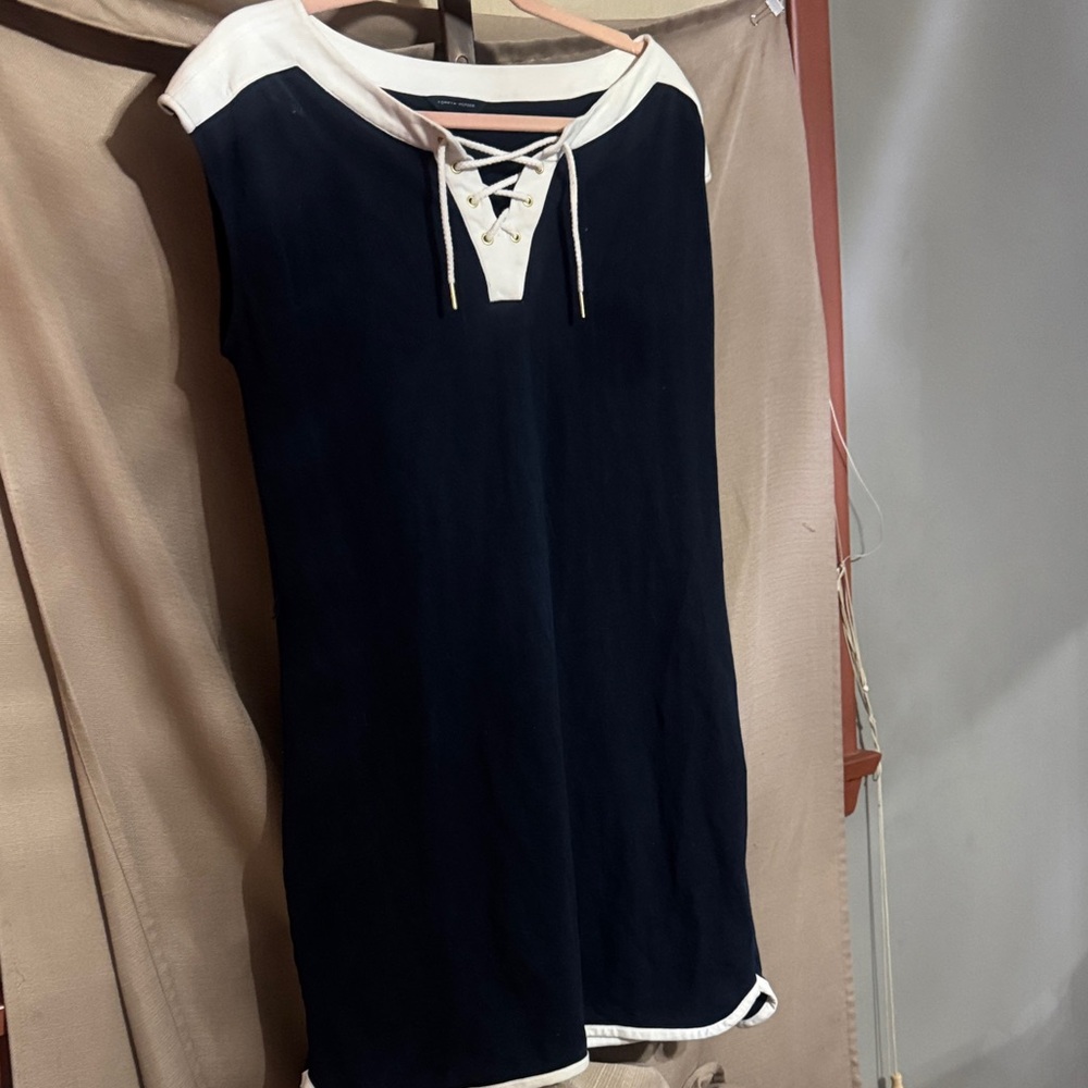 Tommy Hilfiger Navy and Cream Dress-96